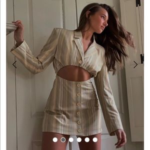 Blazer Chevron Stripe Dress in Jade Multi from We Wore What- SALE price